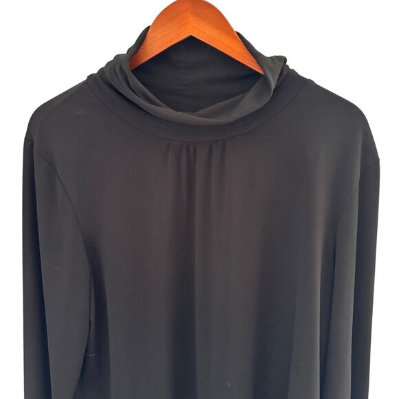 Susan Graver Essentials Womens Black Mock Turtleneck Top Sz XL Made in USA - Picture 3 of 6